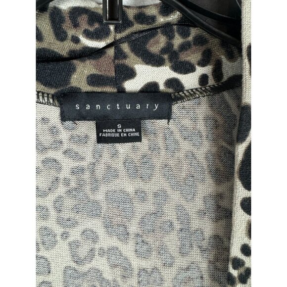 Sanctuary Womens Leopard Print Open Front Long Sleeve Cardigan Size S - Picture 3 of 7
